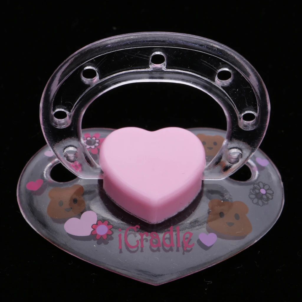 ABS Dummy Pacifier Reborn Magnetic Pacifier Toy Baby Doll Supplies Kids Birthday Gift Pink & Clear