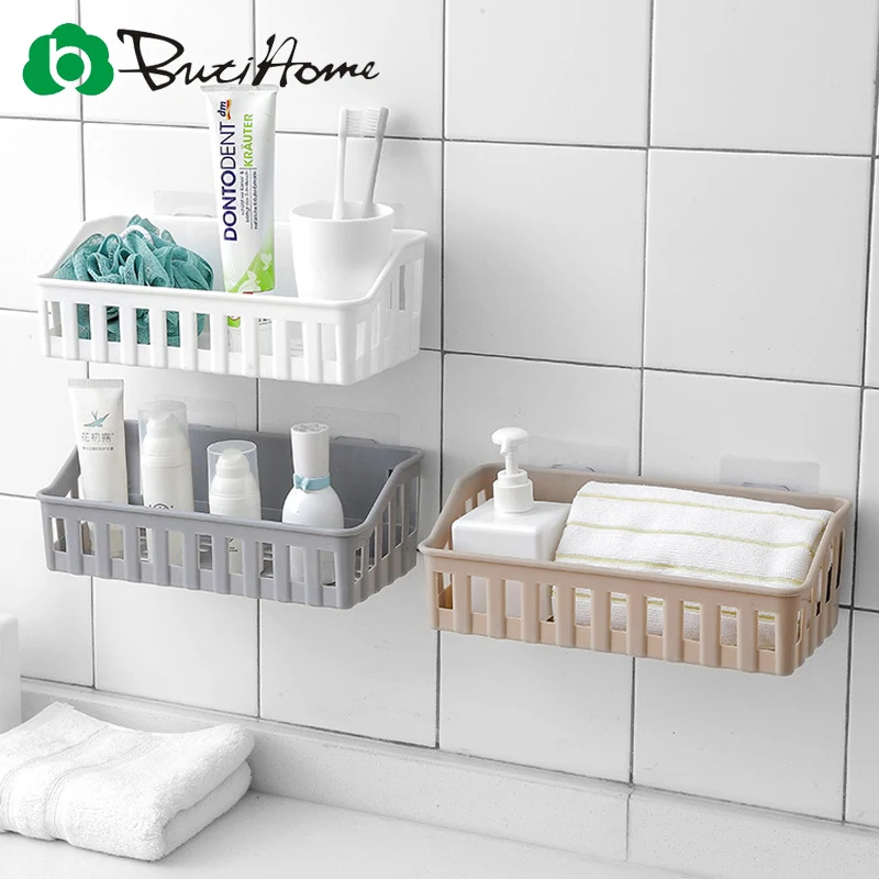 Butihome Home Storage Rack Bathroom Plastic Racks Bathroom Wall Hanging