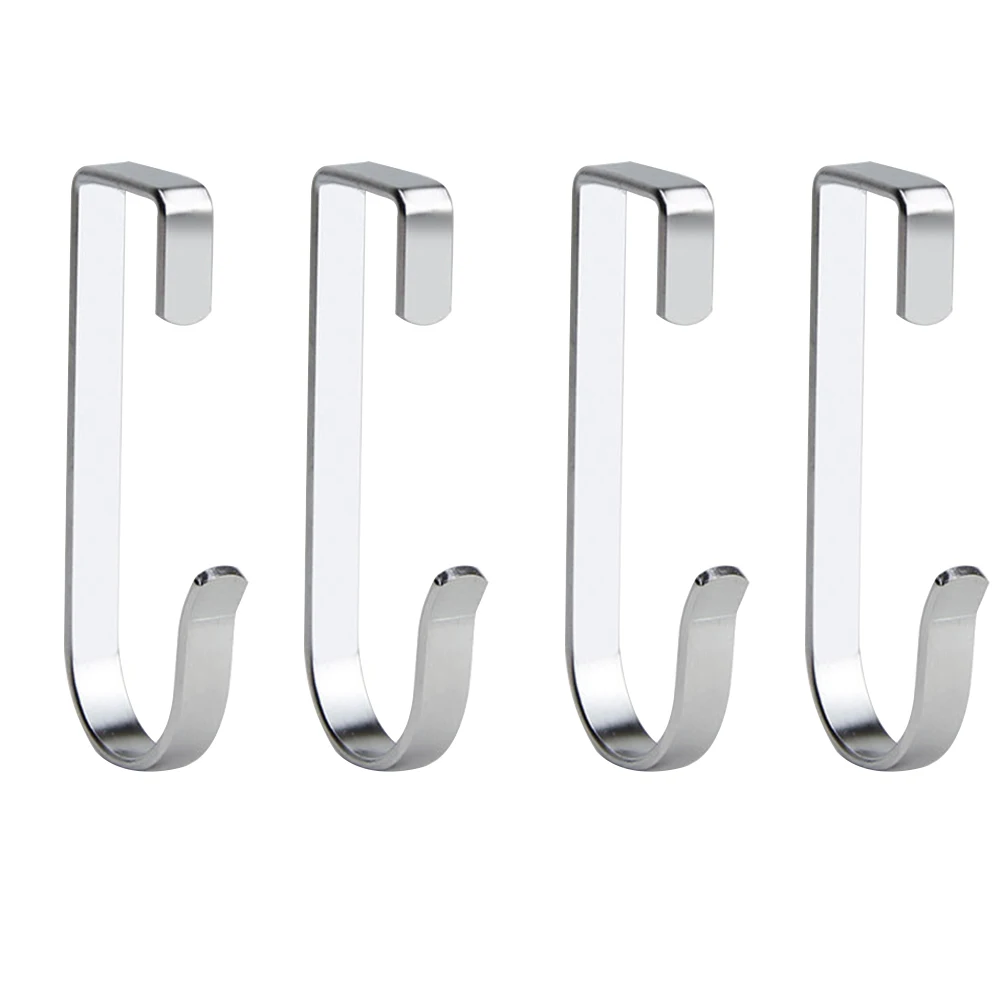 

4pcs Stainless Steel Square Hooks Wall Hanging Hooks Shelf Door Hangers For Kitchen Bedroom Bathroom