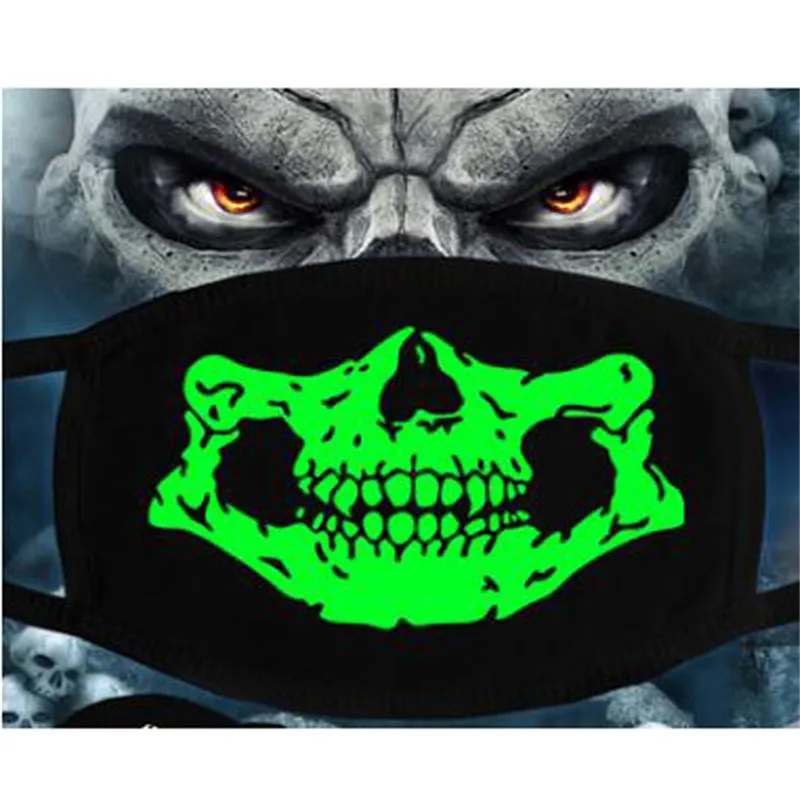 

Halloween Cosplay Party Scary Skull Masks Luminous Funny Skull Teeth Half Face Mouth Mask Festival Motorcycle Bicycle Skeleton
