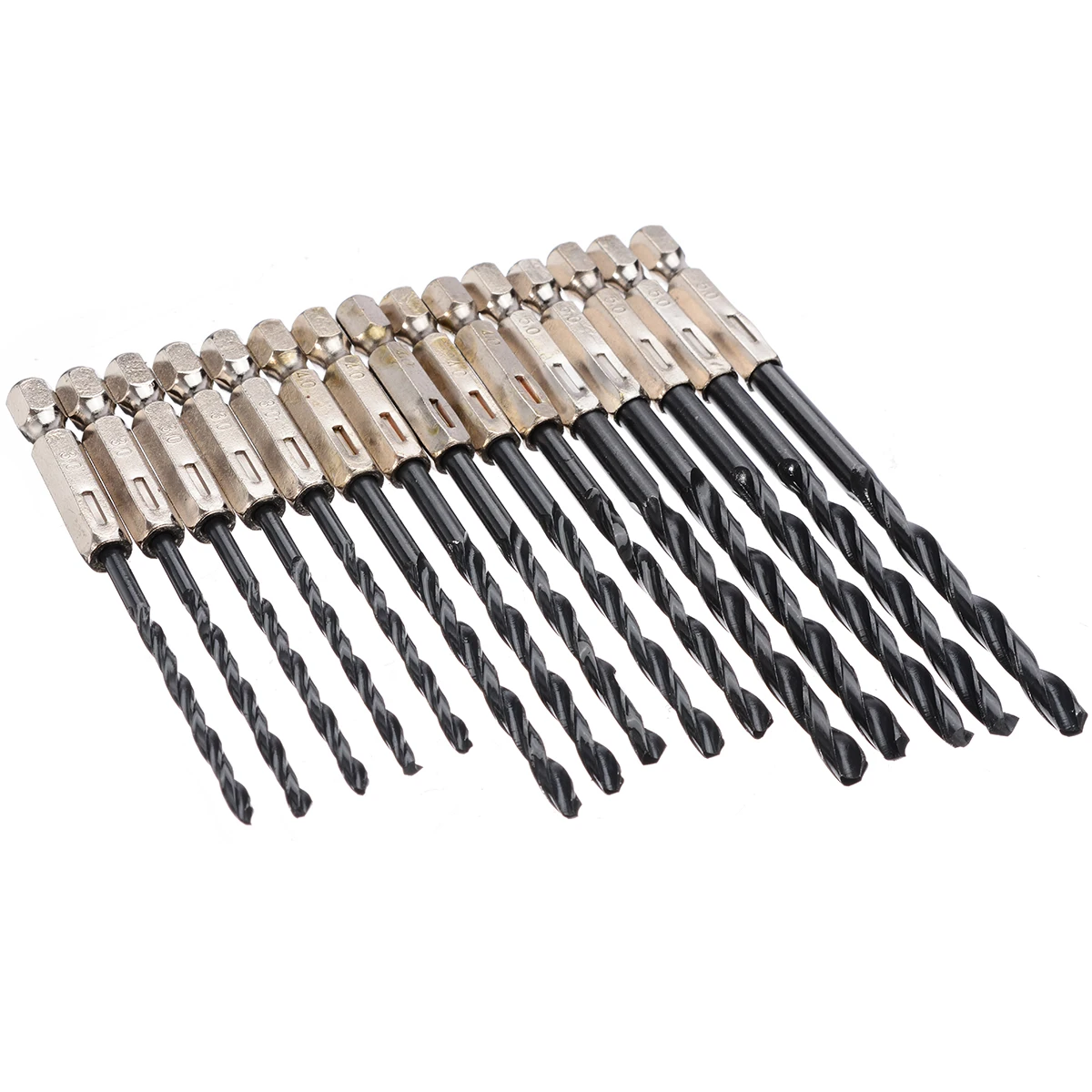 15pcs/set 3mm 4mm 5mm HSS Drill Bit Set 1/4" Hex Shank Screwdriver Twist Drill Bit Wall Woodworking Drill Bits Tools