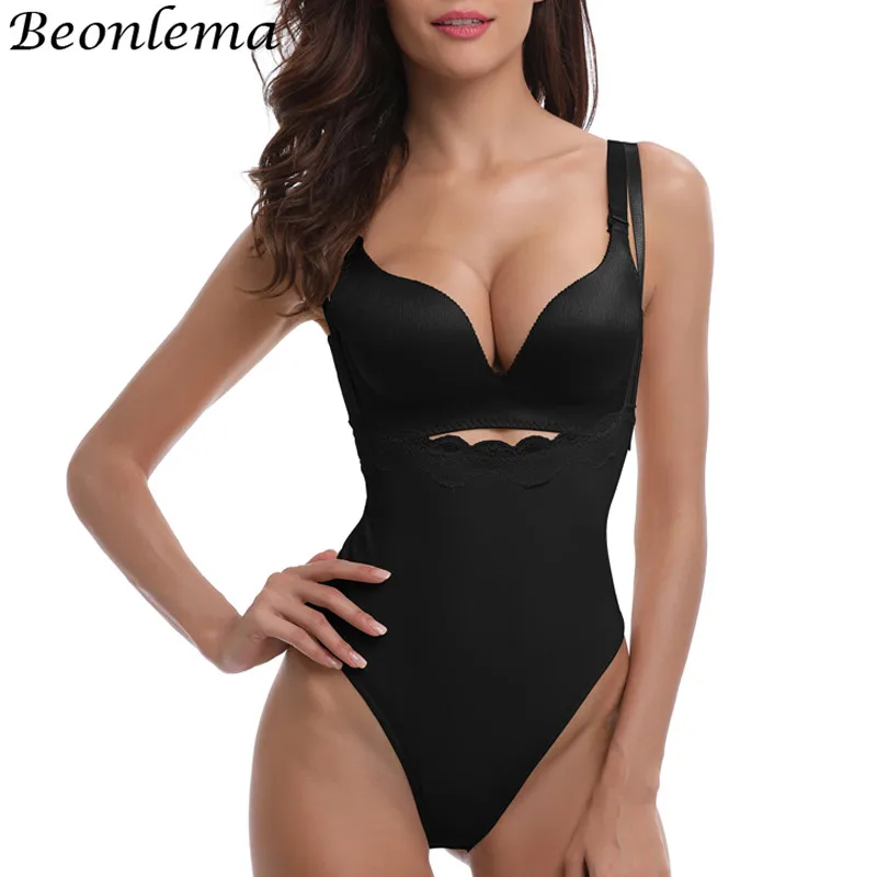 

Beonlema Slimming Bodysuit Body Shaper Women Lace Wait Trainer Slimming Underwear Corset bodysuits Backless Modeling Straps