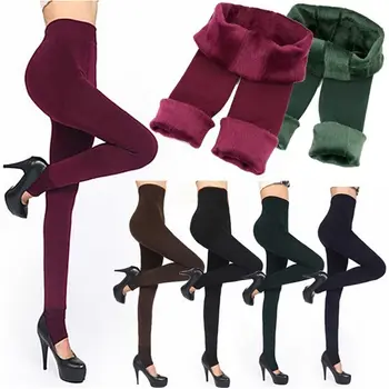 

Winter Women Warm Leggings Elastic High Waist Plus Cotton Thick Slim Stretch Thick Trousers Female Leggings 6 Colors
