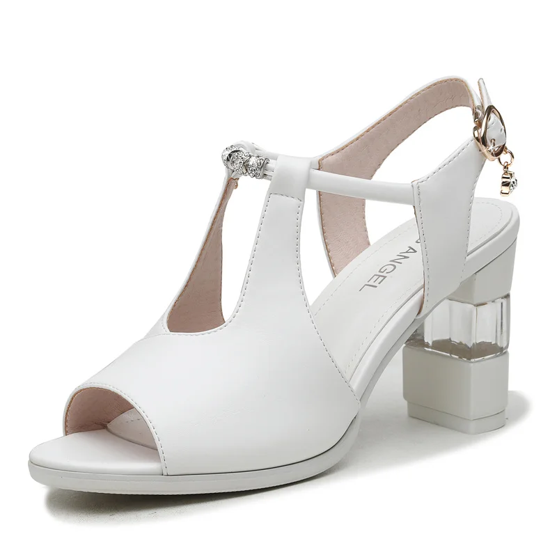 

Summer spring women sandals fashion high thick heels buckle platform peep toe sexy shoes for ladies best quality size 35-39