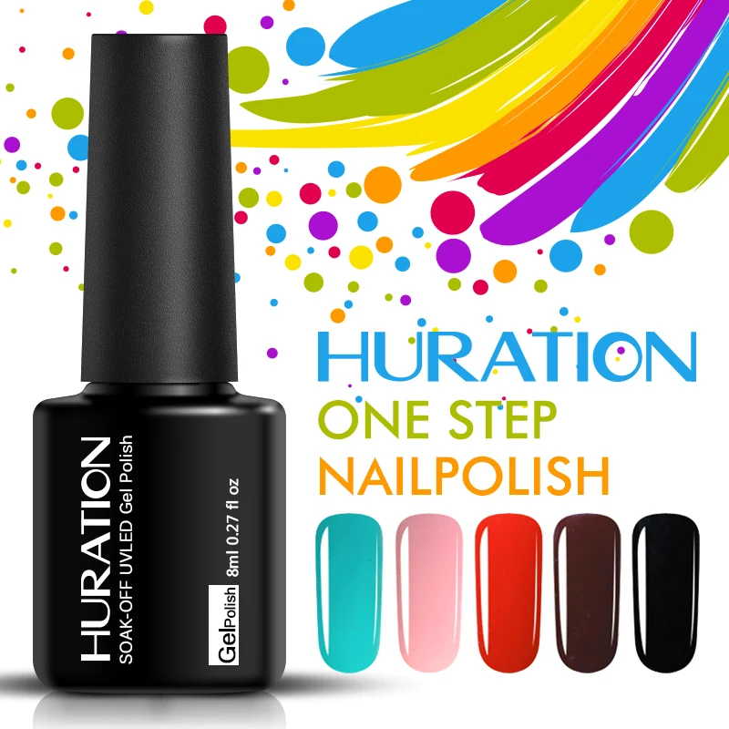 

Huraiton One Step 3 In 1 Gel Nail Polish Nail Gel Primer Colorful Soak Off LED UV Lamp Acrylic Translucent Gel Lacquer Art Set