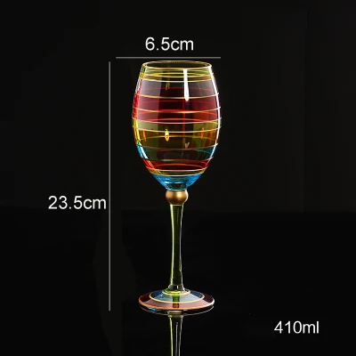 Европейский бессвинцовый окрашенный красный бокал для вина Кубок Коктейльные стеклянные свечи в стеклянной чашке бытовые Бар Отель вечерние стеклянные стаканы - Цвет: 65X235MM