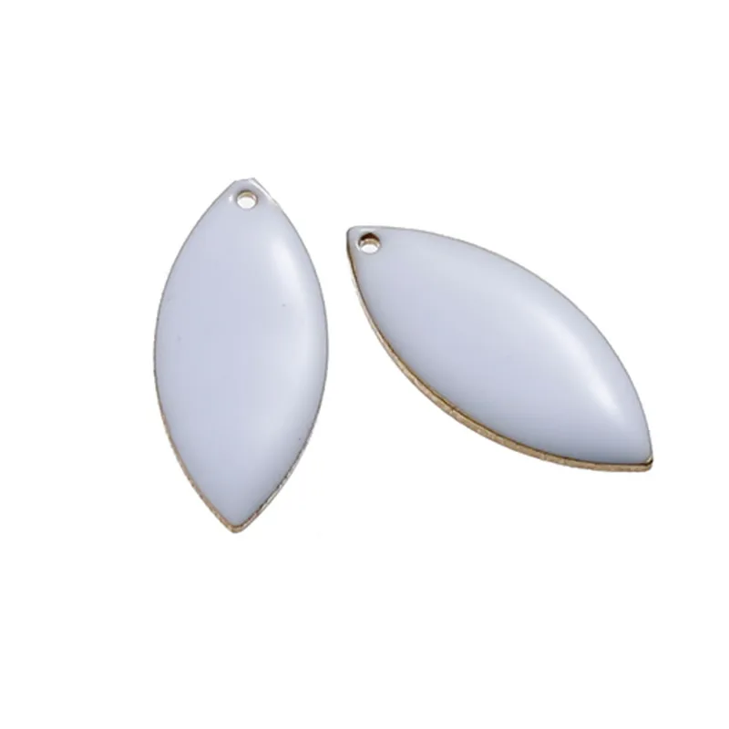 

DoreenBeads Fashion Copper Enamelled Sequins Pendant Charms Leaf Unplated Colorful Enamel Jewelry DIY Findings 23 x 10mm, 5 PCs