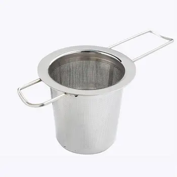 

Mesh Tea Infuser Reusable Tea Strainer Teapot Stainless Steel Loose Tea Leaf Filter Folding Handle Drinkware Kitchen Tools
