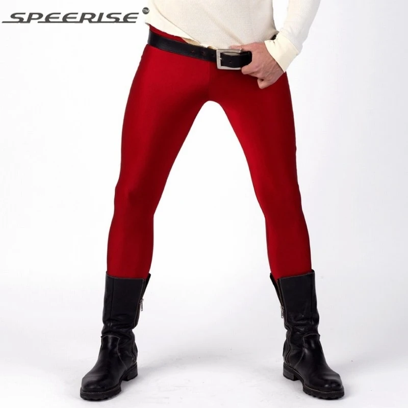 Speerise Men Lycra Leggings Tights Fashion Skinny Full Length Meggings Leggings Tights for Guys
