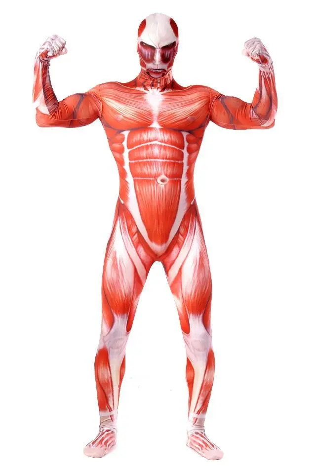 

Cosplay Attack On Titan Men Costumes Titans Muscle Suit Body Bertolt Hoover Halloween Christmas New Year Carnival Adult Costume