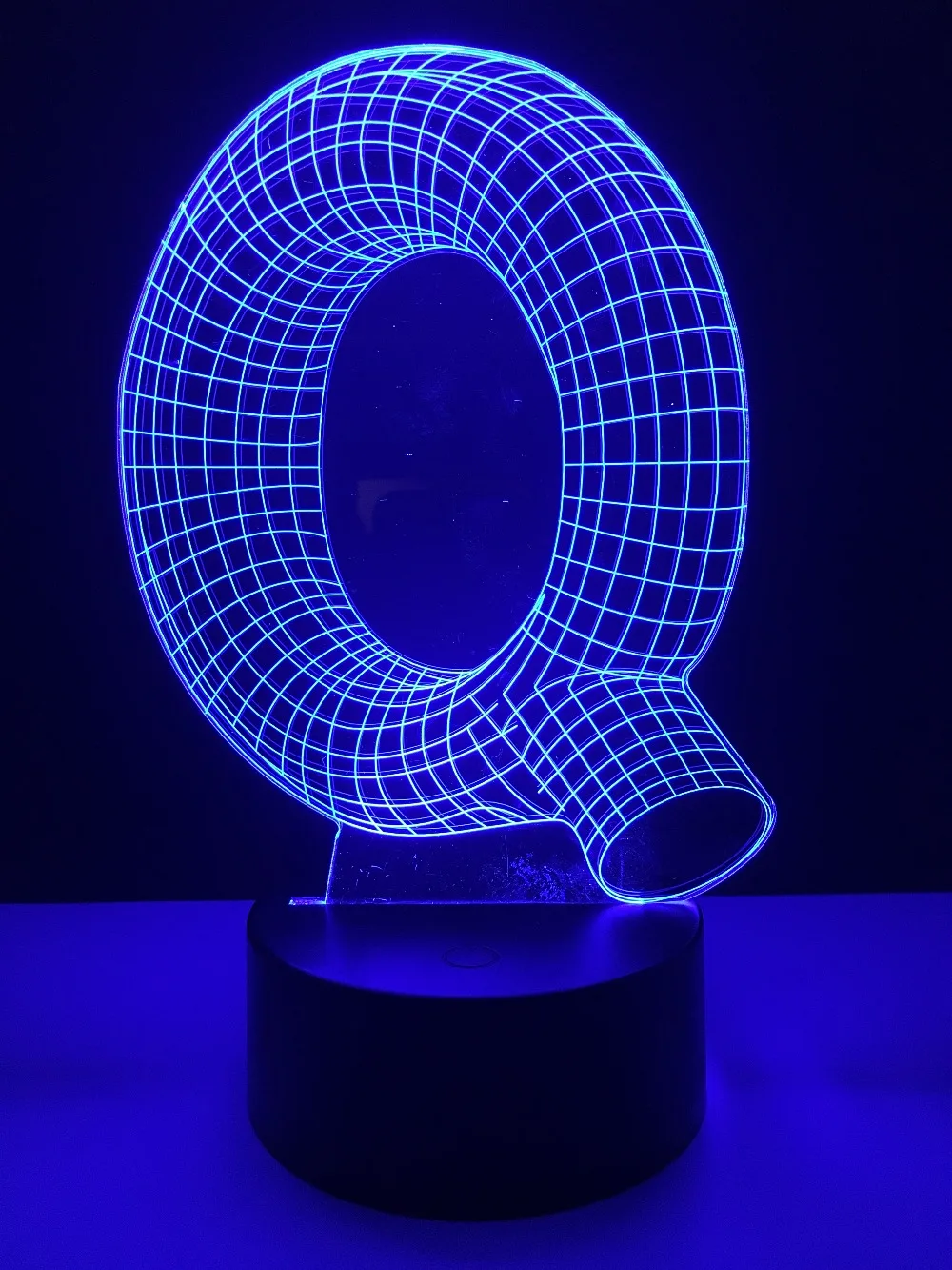 Красивая 3D лампа Алфавит буквы Q СВЕТОДИОДНЫЙ Ночник светильник USB сенсорный