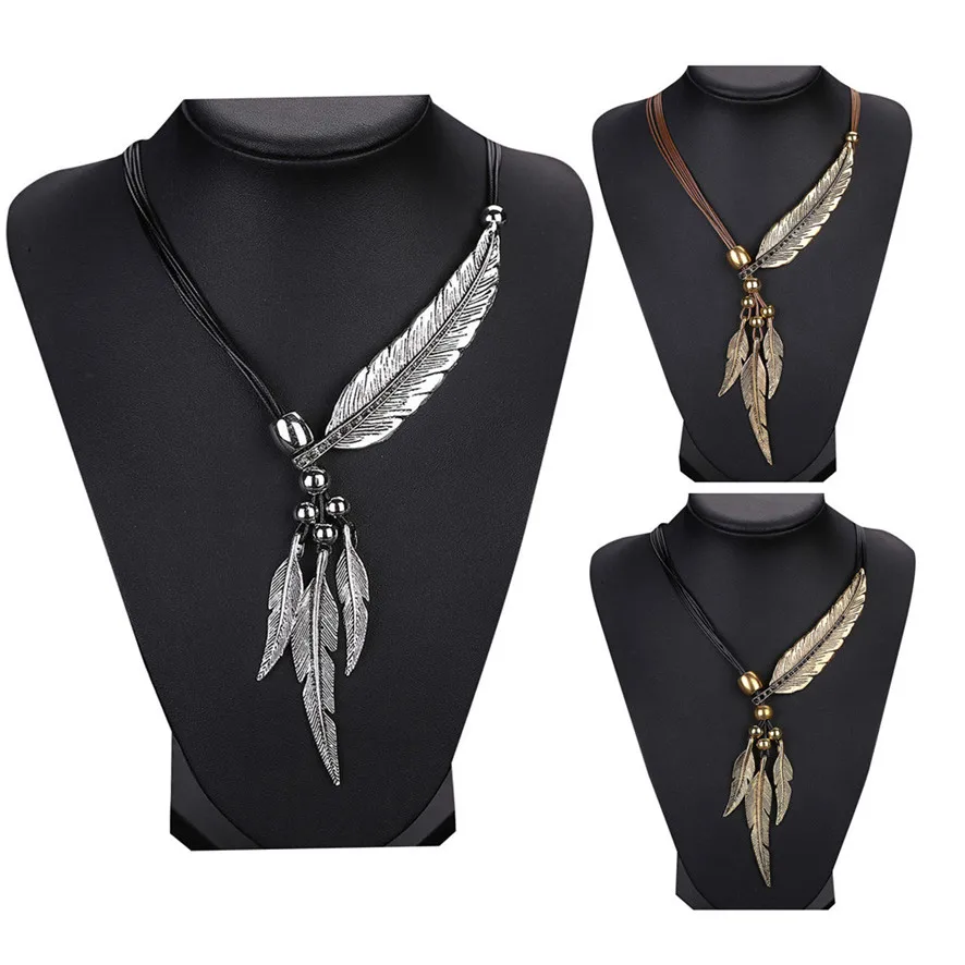 Vintage Women Necklace Triangle Pendant Charm Choker Long Sweater Chain Jewelry