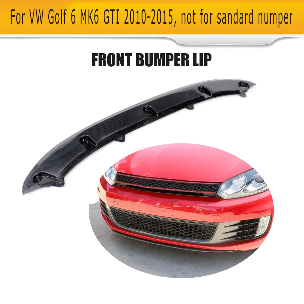Carbon Fiber car Front Bumper Diffuser Lip Spoiler For Volkswagen VW Golf 6 MK6 GTI 2010 2011 2012 2013 Black FRP Car O Style Carbon Fiber car Front Bumper Diffuser Lip Spoiler For Volkswagen VW Golf 6 MK6 GTI 2010 2011 2012 2013 Black FRP Car O Style