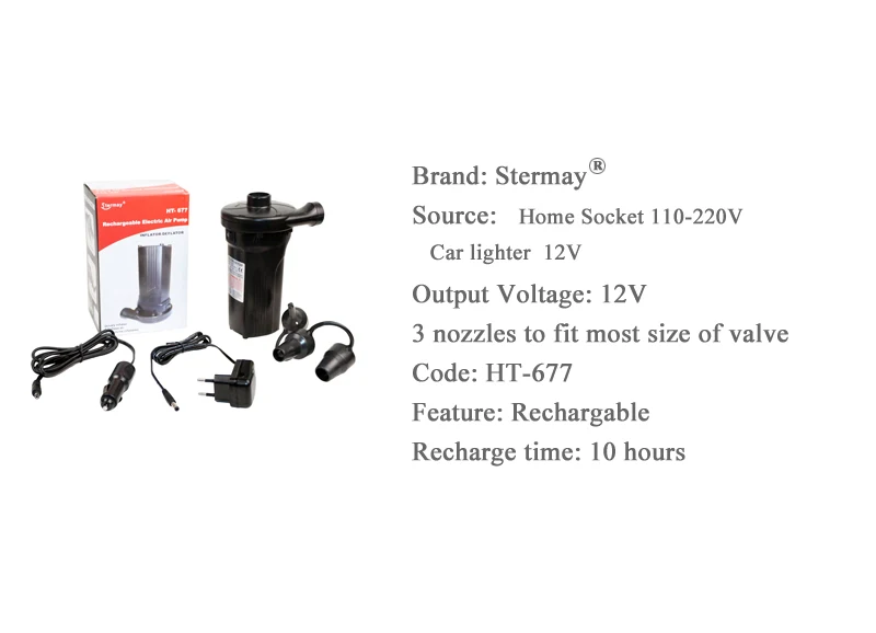 Многофункциональный AC DC воздушный насос для надувного электрического насоса автомобиля зажигалка насос для надувного матраса надувная лодка кровать C73003