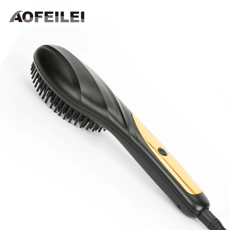 2017 New Flat Iron Electric Fast Hair Comb Brush Professional