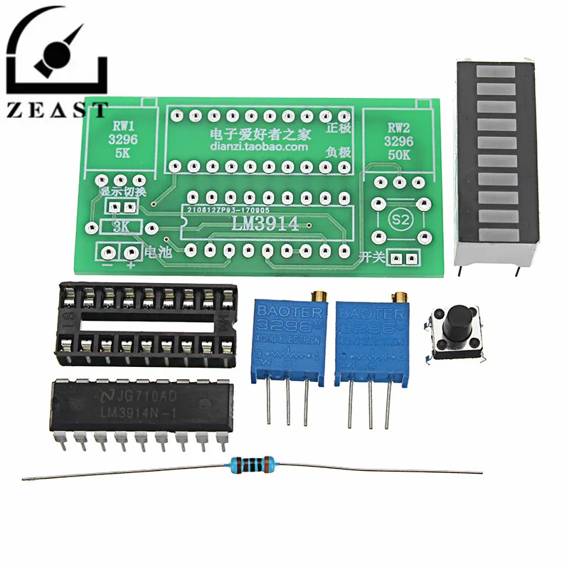 Светодиодный индикатор питания, комплект, электронный DIY модуль тестер батареи для 2,4-20 в батареи, интегральные схемы