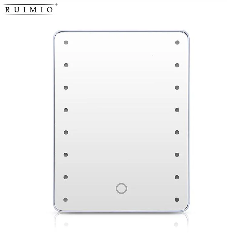 

RUIMIO 16 LED Touch Screen Adjustable Tabletop LED Lighted Cosmetic Vanity Makeup Mirror Magnification Portable Compact Mirror