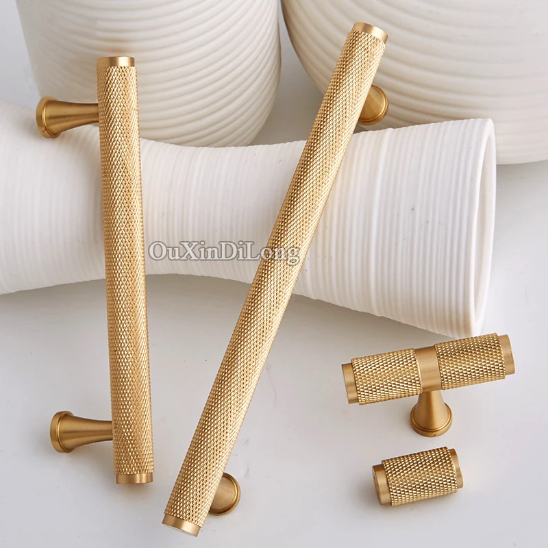 10pcs Top Luxury European Solid Brass Cabinet Pulls Handles