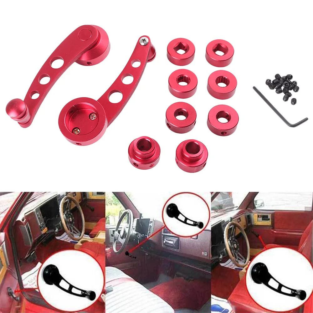 Manual Window Glass Lift / Door Lock/Open Crank Handle Knobs Assembly For For Universal Automobile Car Accessories Aluminum