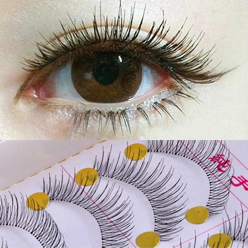 

Vopregezi 20Pair Makeup Sythetic False Eyelashes Extension Soft Natural Long Fake Eyelashes For Building Transparent Eyelashes