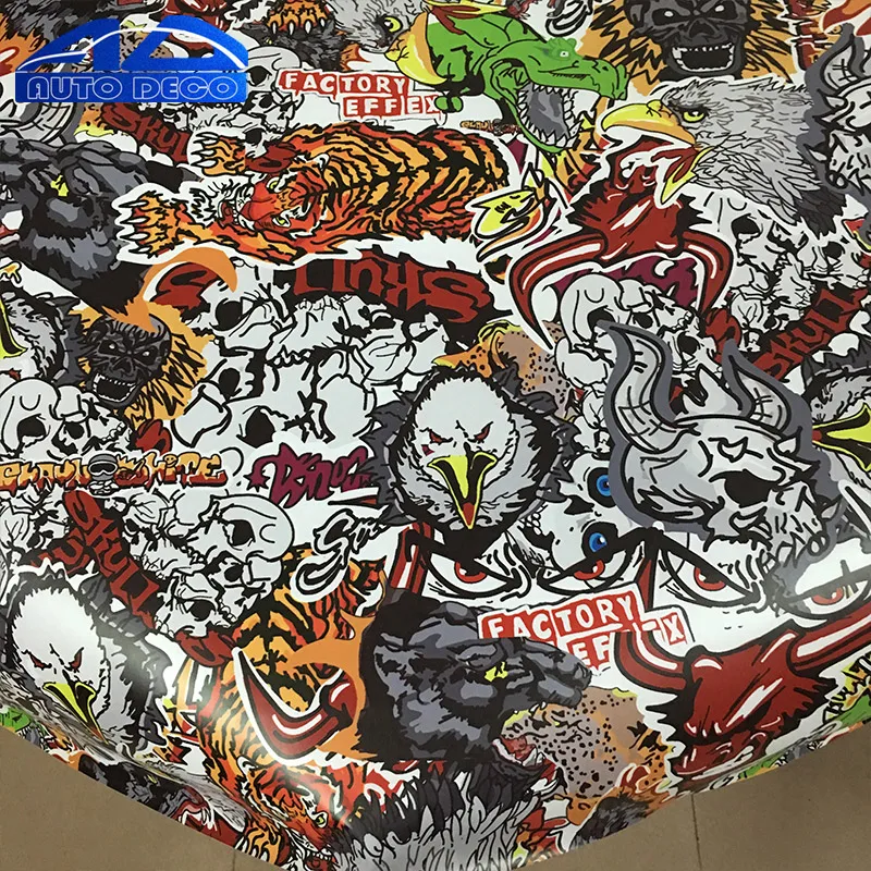 Skull JDM Graffiti Stickerbomb Vinyl Car Sticker Wrap Skateboard Hood