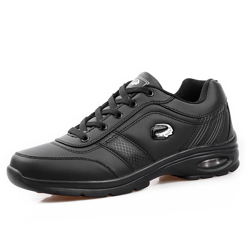 SENTA/сезон осень-зима; светильник; кожаная обувь для бега; мужские кроссовки; уличная амортизация; беговая Обувь; спортивная обувь; Zapatillas - Цвет: Black