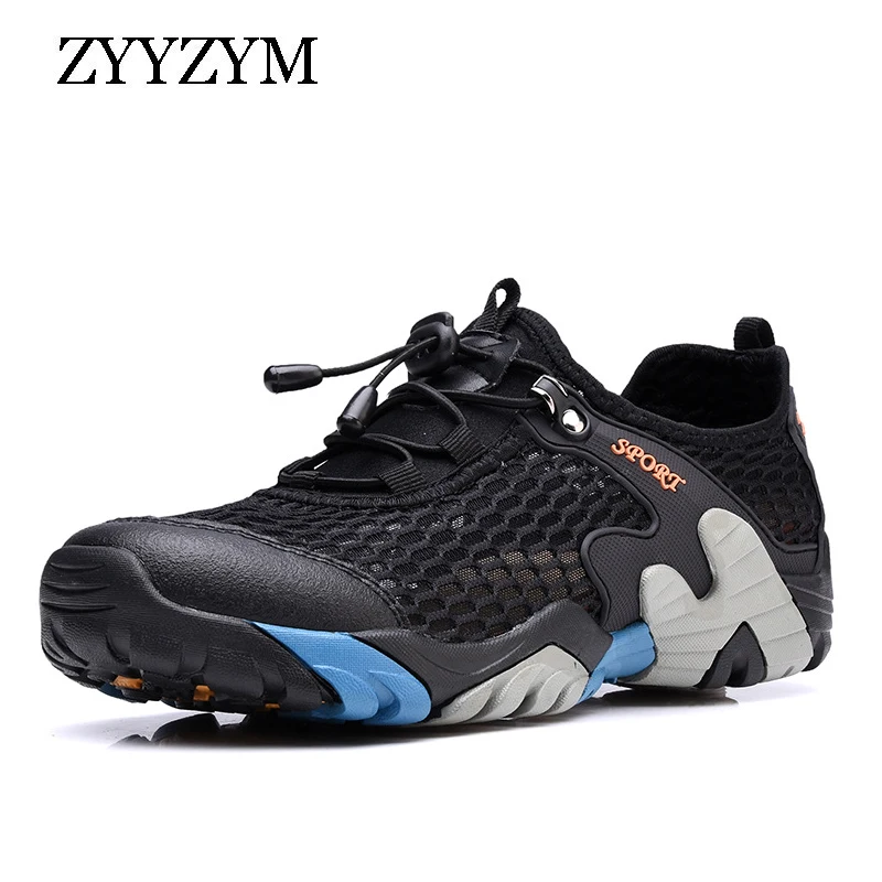 

ZYYZYM Men Shoes Summer Sneakers Breathable Fashion Light Mesh Casual Shoes Outdoors Wading Mens Mesh Shoes Big Plus Size