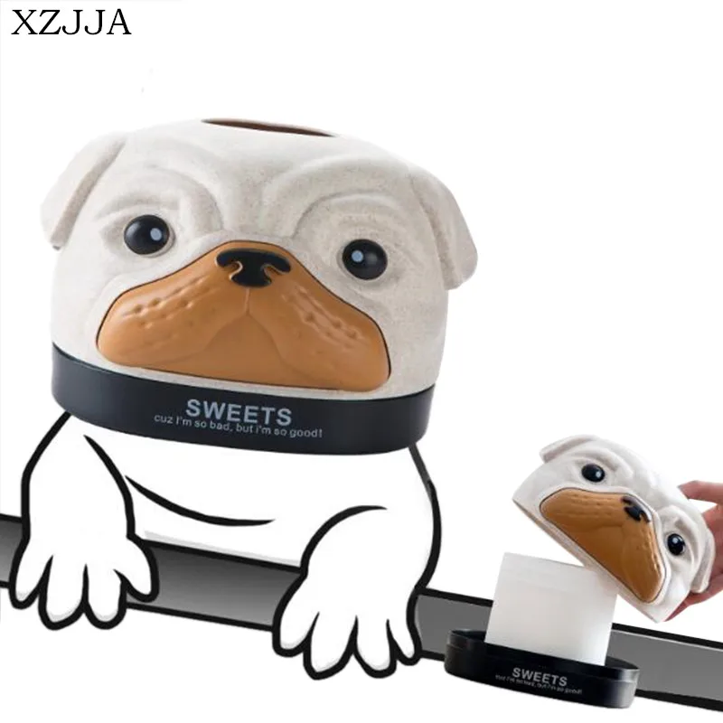 

XZJJA Cartoon Creativity Roll Paper Storage Box Bathroom Home Office Desktop Tissue Organizer Case Toilet Paper Container Holder