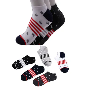 

5 Pairs Mens Ankle Socks Meias Vintage Stars Striped Autumn Summer Casual Man Sock Male Comfort Cotton Male Socks Calcetines Sox