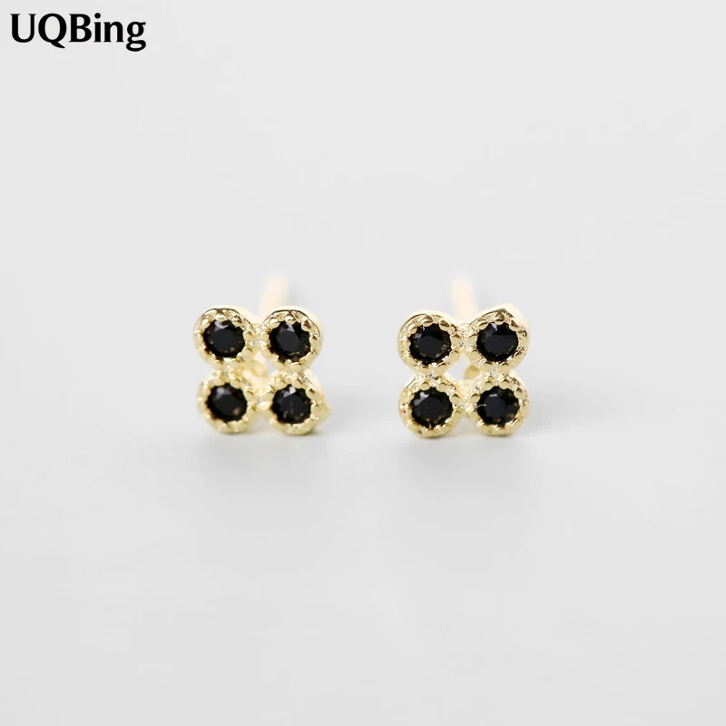 

Drop Shipping Gold Color 925 Sterling Silver Stud Earrings For Women Beautiful Jewelry