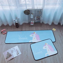 Постельные принадлежности выход Единорог входная дверь коврик нескользящий коврик для ванной комнаты Цветочный Коврик Мультфильм Печать для детей ковер