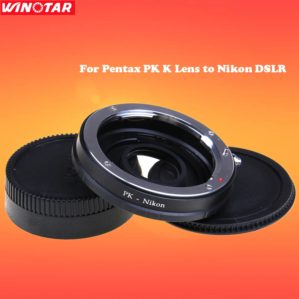 Camera Lens Mount Adapter with Optical Glass for Pentax PK K Lens to
