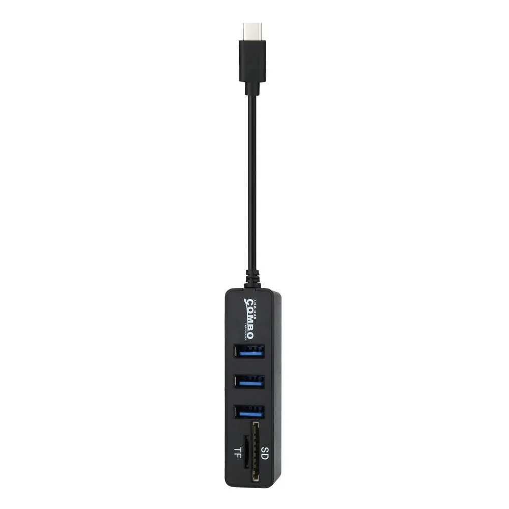 KINGANDA usb-хаб высокого качества 2 в 1 type-C OTG USB 2,0 концентратор сплиттер комбо 3 порта и SD/TF кард-ридер черный белый концентратор#30 L0408
