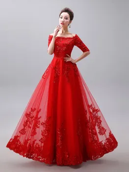 

Glamorous Off the Shoulder Appliques Long Red Evening Dress 2020 Evening Gowns Prom Party Formal Dresses robe de soriee