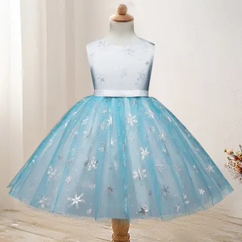 

Baby girls dress Snow queen Elsa Anna dress snowflake print Bow Christmas dress Girl princess dresses Kids clothes Wedding