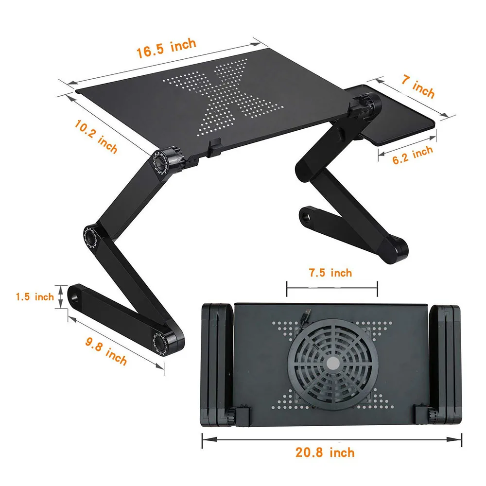 Laptop Table Stand With Adjustable Folding Ergonomic Design Stand Notebook Desk For Ultrabook, Netbook Or Tablet With Mouse Pad Laptop Table Stand With Adjustable Folding Ergonomic Design Stand Notebook Desk For Ultrabook, Netbook Or Tablet With Mouse Pad