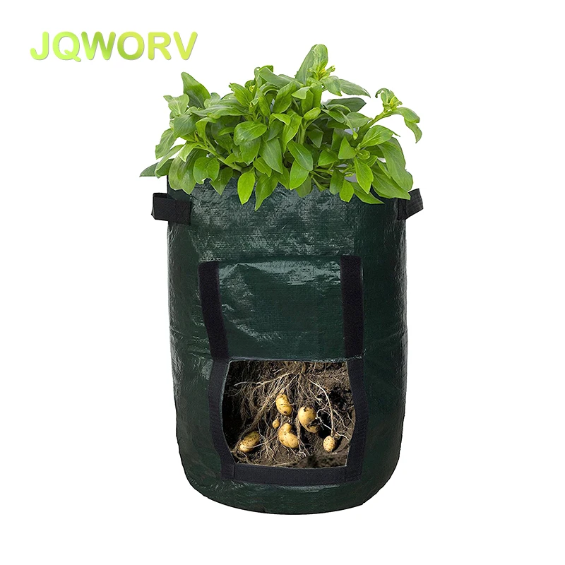 

7 or 10 gallons Potato Planting PE Grow Bags Vegetable Rhizome Planters Woven Fabric Cultivation Pots Farm Home Garden Supplies