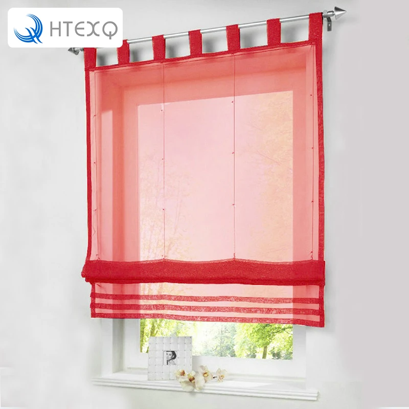 

HTEXQ 2018 New Style 9 Colors Roman Curtain Blind Home Wave European Colors Living Room Balcony Voile Panel 1PC for Window