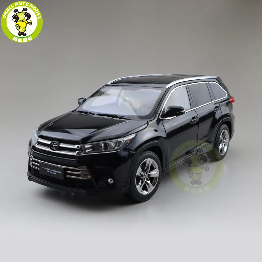 1/18 Highlander литая под давлением модель автомобиля SUV игрушки Детские подарки для мальчиков девочек черный