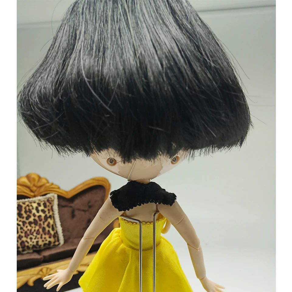 Аксессуары для кукол Sweetpea 1/3 1/4 Bjd парик высокотемпературный короткий черный курчавый Bjd парик прическа с челкой очаровательная