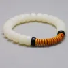 Blanco Natural semilla Bodhi, cáscara de coco, Oliva tuerca el budismo tibetano Mala perlas pulsera de las mujeres oración y meditación Yoga de la joyería de los hombres ► Foto 2/6