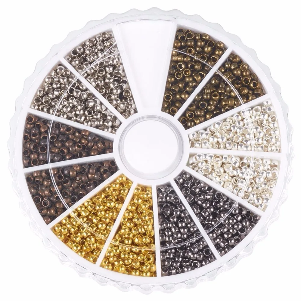 3000 pcs/set 6 Colors Mixed Tube Crimp End Beads 2mm Loose Spacer Caps for Jewelry Making | Украшения и аксессуары
