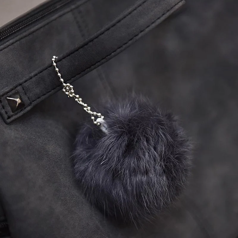 Women Shoulder Bag PU Leather Vintage Female Top-handle Bags Rivet Design Large Ladies Pompon Handbags Girls Bags Bolsa SS0344 (14)