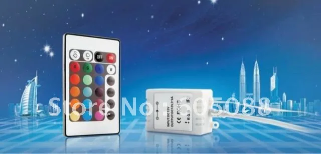 

24-key rgb wireless led infrared controller DC12v Common anode with jump/gradual color changing mode 5pcs/lot DHL free shipping