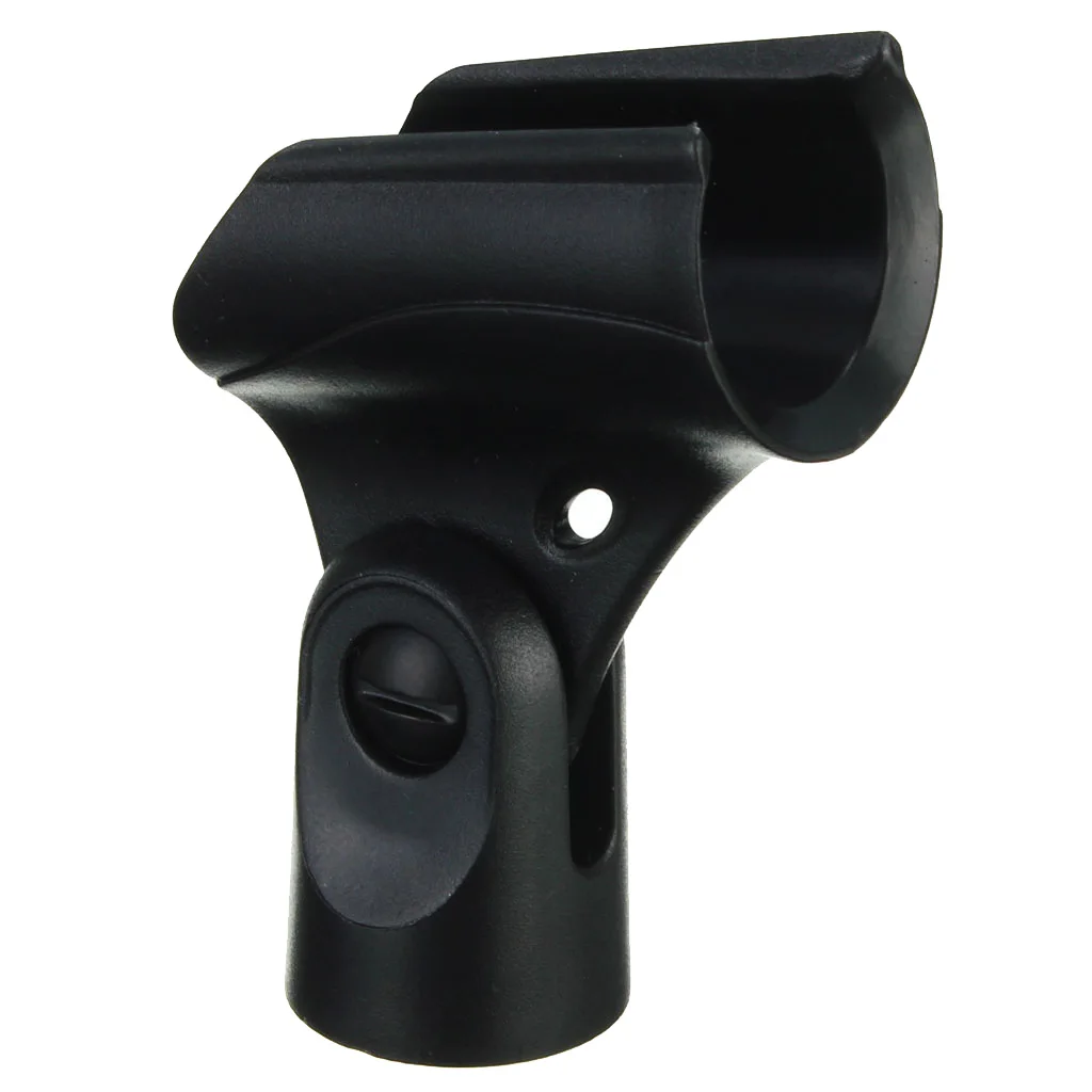 Microphone Clip Holder Plastic 5/8inch Male Mic Stand Mount Black Electric Instrument Parts & Accessories