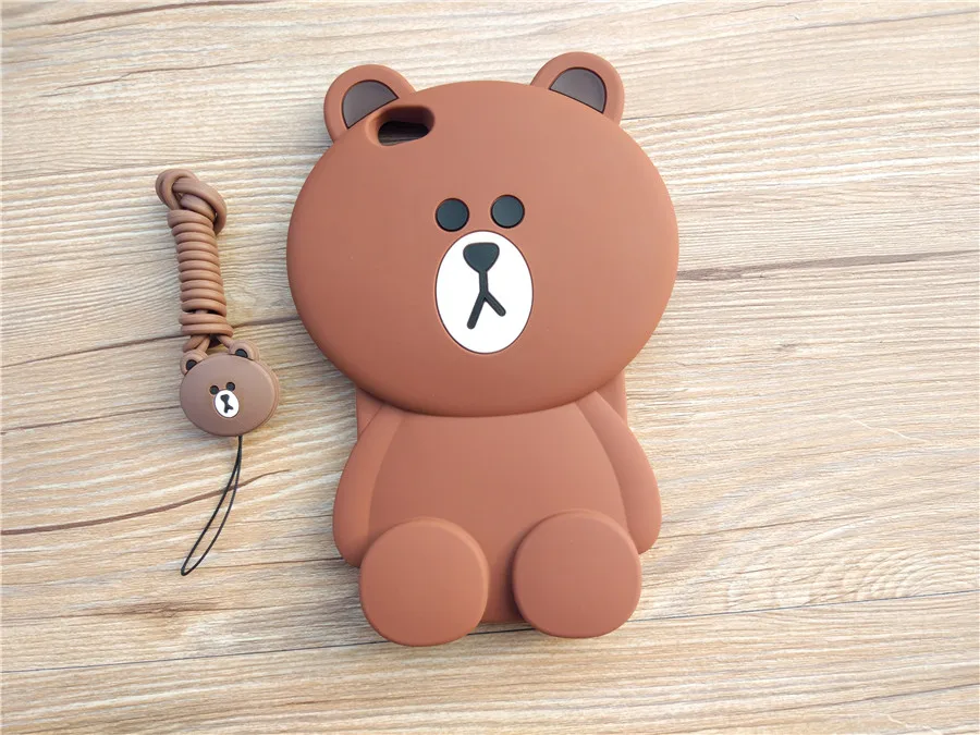 Cute Cartoon 3D Bear Phone Case for Xiaomi Redmi Note 5A Soft Silicone Rubber Cover for Redmi Note 5A/ Redmi Y1 Lite (India)