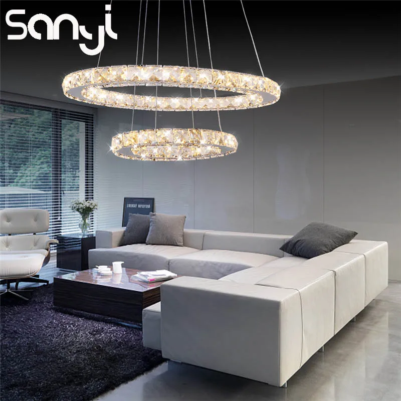 SANYI современный светодиодный хрустальная люстра и подвески для гостиной, столовой, круглый подвесной светильник, лампа, декоративный светильник для дома