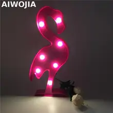 Светильник Фламинго Романтический 3D светодиодный детский Ночной светильник мультфильм Dim настроение ясли лампа 5AA Батарея работает Детская комната Deration