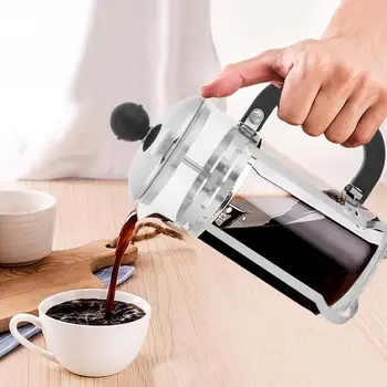 

350ml Stainless Steel Glass Hollow Cafetiere French Filter Coffee Pot Coffee Tea Pot Press Plunger lo1126656