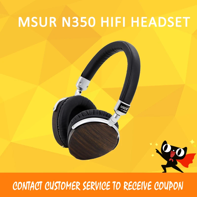 

Original MSUR N350 Noise Isolating HiFi Wooden Metal Headphone Headset Earphone With Beryllium Alloy Driver Portein Leather
